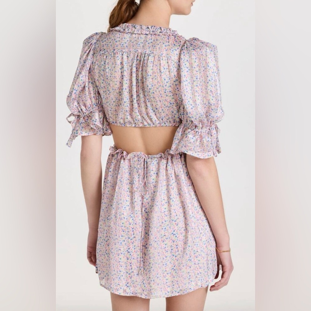 NWT For Love & Lemons Phoebe Floral Cutout Mini Dress Sz S Summer Boho Party - Picture 7 of 9